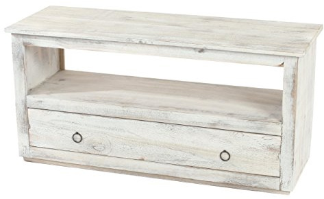 Mendler Couchtisch Wohnzimmertisch Beistelltisch, Shabby-Look, Vintage - weiß