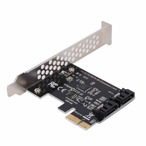 PCI-E zu SATA 3.0, PCI Express SATA Controllerkarte, 2-Port SATA III 6Gbps Erweiterung PCI-E (1X 4X 8X 16X) Karten für (R) XP / server2003 / Vista / 7/8 (32/64bit) / mac/Linux