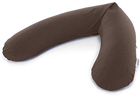 Theraline Ersatzbezug für Das Original Schwangerschaftskissen & Stillkissen, Stillkissen Bezug 190 cm, Bamboo Collection aus Bambusviskose und Bio-Baumwolle, Farbe: Melange Kastanie