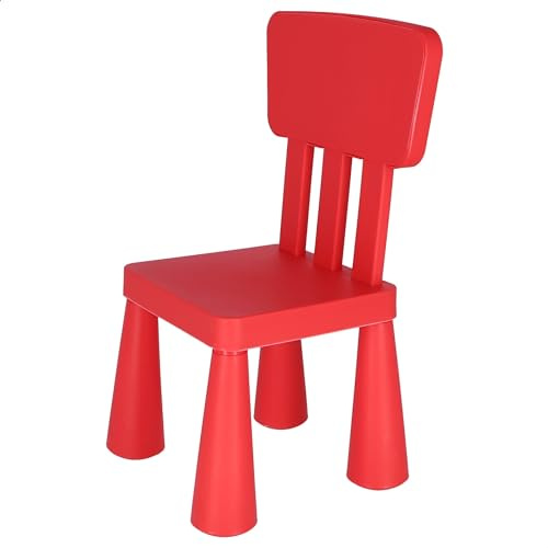 Well Home MOBILIARIO & DECORACIÓN Silla Infantil roja en plástico Fuerte y Resistente, L:38 cm x F:35 cm x H:67 cm