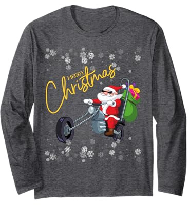 drôle père noël Humour idée Cadeau Joyeux Noel père noël Manche Longue
