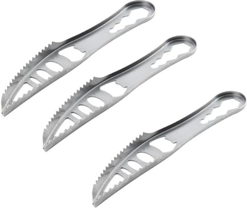 Silver Fish Scaler Remover,Stainless Steel Cooking Tools Cleaner Kitchen Remover Portable Fish Scale Remover Fish Cleaning Peeler Scraper Bottle Opener SeafoodTools Scaling Cleaning Seafood Tools