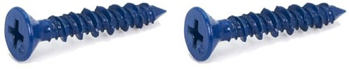 Pyugxab 200 Piezas 3/16 X 1-1/4 Pulgadas Azul Plano Concreto Diamante Punta Tornillo Anclaje para Anclaje una MamposteríA