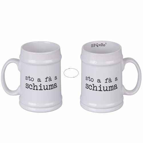 Villa d'Este Home Tivoli Chope à bière blanche 500 ml en grès, S.P.Q.eRe