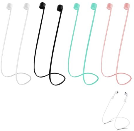 4 Pezzi laccetto per airpods, 70cm laccetto cuffie Pro/3/2/1, laccetti per cuffie, Cinturini in Silicone per, Accessori Anti-smarrimento per, Cordino Collo per Auricolari