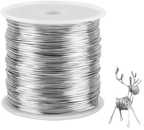 1 Rolle 304 Basteldraht, Silberdraht zum Basteln,Edelstahldraht 100m x 0.5mm,Biegbarer Bindedraht,Edelstahldraht für Schmuckherstellung, Basteln,Heimwerken