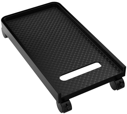 Carbon Fibers PC Case Holder Cart Mobile Adjustable Computer CPU 20kg Weight Capacity CPU With Wheel