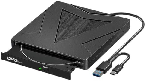 tembager Grabadora de CD Externa Portátil, Reproductor de CD Externo, Grabadora de CD, Grabadora de DVD USB 3.0 +/-RW, Unidad de DVD/CD ROM para Computadora Portátil de Escritorio