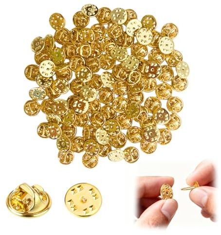 100 Schmuckverschlüsse Tipo Anstecker Pin Metálicos Con Cierre Mariposa, Anstecknadeln Resistentes Para Pins Decorativos, Accesorios Joyería Manualidades Textiles (oro)