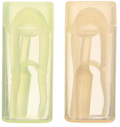 LOORGVEL Kit de 2 Herramientas para Lentes de Contacto con Pinzas y Aplicador de Succión, Accesorio Portátil en Colores Amarillo y Verde, para Extracción E Inserción Segura de Lentes