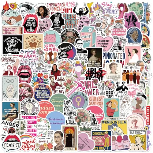100Pcs Feminist Stickers, Girl Power Stickers for Women, Inspirational Feminist Waterproof Vinyl Stickers Set for Laptop Water Bottle, Women Empowerment Gifts for Girls Ladies