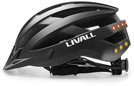 LIVALL MT1 Neo II Casco da Bicicletta Intelligente Nero (58-62 cm) con Altoparlante Bluetooth, Microfono, Indicatori di Direzione e Luce Posteriore, Chiamata di Emergenza SOS e Navigazione