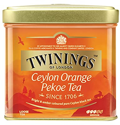 Twinings of London Ceylon Orange Pekoe Tee Dose, Schwarztee, Das erfrischende Aroma charakterisiert diesen Tee Black Tea, 2er Pack (2 x 100 g)