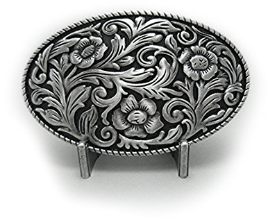 eeddoo® Gürtelschnalle - Western Blumen Ranken - Flowers Vintage Buckle - (Buckle für Wechselgürtel für Damen und Herren | Belt Frauen Männer Oldschool Rockabilly Metall Biker Western Trucker Casino)