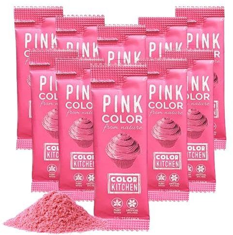 Color Kitchen Plant-Based Pink Food Coloring Powders, Natural Colors, No Artificial Dyes, Gluten Free, Kosher, Vegan (Pack of 10)