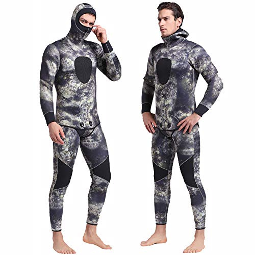 Nataly Osmann Men 5mm Spearfishing Premium Camouflage Neoprene Wetsuit Scuba Diving Suit Hoodie Snorkeling Suits