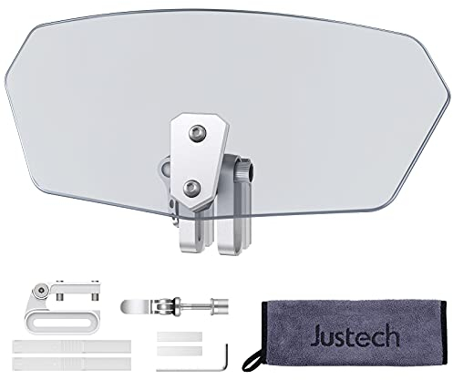 Justech Parabrisas Universal de la Motocicleta Deflector de Viento Ajustable para Motos Durable - Ahumado
