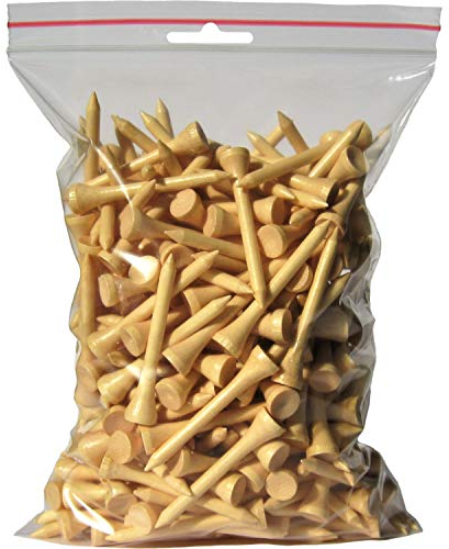 Premium Golf TEES - 54 mm (2 1/8) - 250 Stück - Bambus - Farbe: Natur (lackiert)