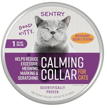 Sentry Calming Collar for Cats, Long-Lasting Pheromone Collar Helps Calm Cats for 30 Days, Reduces Stress, Anxiety, Loud Noises and Separation, 1 Count