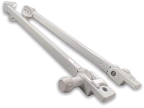 Teletoldo – Kit de Brazos para Toldo de Balcón de 50 ctms. con Sujeción a Barandilla ● Muelle Retráctil ● Pletinas + Tornillos + Embellecedores Incluidos ● Color Blanco