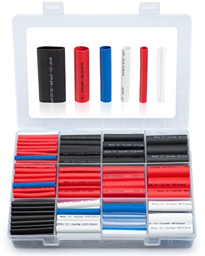Wirefy Heat Shrink Tubing Kit - Heatshrink Sleeving Kit - 3:1 Ratio Adhesive Lined - Marine Grade Shrink Wrap - Wire Cable Repair Sleeve - Automotive Industrial Tubing - 275 PCS