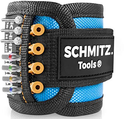 SCHMITZ.Tools Geschenke für Männer - Magnetarmband Handwerker Gadget mit 15 starken Magneten - Männergeschenke für Papa Geschenk Mann - Geburtstagsgeschenk für Männer - Gifts for Men