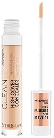 Catrice Clean ID High Cover Concealer, Abdeckstift, Nr. 025 Warm Peach, nude, für sensible Haut, für sensible Augen, Haut, natürlich, vegan, ölfrei, wasserfest (5ml)