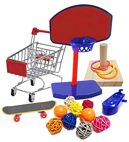JasCherry 4 Stück Papagei Training Spielzeug Set Aktivitäten Intelligence Vogel-Spielzeug für Budgie Wellensittich Sittich Nymphensittich Papageien #6