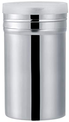 Stainless Steel Sugar Shaker with Lid - Chocolate Icing Sugar & Flour Sifter for Baking, Silver (Large)