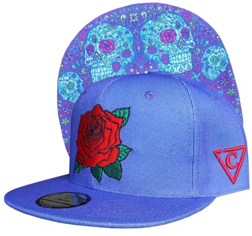 Capiche [99+ Designs] Lila Snapback Hut, Day of The Dead 1 Purple, Caps Herren, Coole Herren Cap Snapback, Mexikaner Totenkopf Design, Blumen Totenkopfkappe, Rotes Rosen Logo