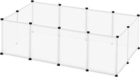 NAIZY Freigehege 12Pcs Laufstall 145x75x48cm Laufgitter Welpenlaufstall Weiß Kleintiergehege 35x45cm per Stück Freilaufgehege DIY Erweiterbar Kaninchen Meerschweinchen Gehege, ohne Tür