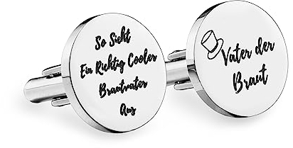 Vater der Braut Geschenke Manschettenknöpfe Hochzeit Edelstahl So Sieht Ein Richtig Cooler Brautvater Aus Manschettenknöpfe