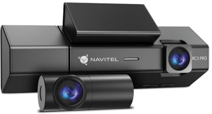 Navitel RC3 Pro Dash Cam - 3 Channel Front, Rear & Interior Camera - 135° Wide Angle, 1080p Full HD, 3.16 Touch Screen, Infrared Interior, Speed & Camera Alerts