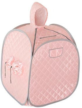 Infraröd bastufilt Bärbart ångbastu-tält, SPA-rumslåda utan ångbåt for en person eller två personer Viktminskning Helkroppsbantning (Color : 2 person pink, Size : 1)