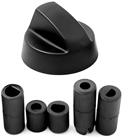 1 set universella svarta kontrollknappar spis ersättningsknoppar hållbar knopp för alla märken och modeller kökspis, spis, gasspis, spis, luftfritös och ugnar, 42 mm, plast