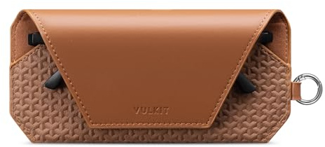 VULKIT Étui à Lunettes en Cuir Portable pour Femmes et Hommes - Housse Mince pour Lunettes de Soleil - Étui Unisexe Compatible avec la Majorité des Lunettes Standard