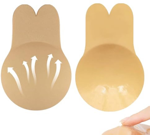 Lnmyic Klebe BH Push up Klebe-BHS Rückenfrei Trägerloser BH Kommen Wiederverwendbare Unsichtbar Silikon Haut Freundlich Selbstklebend,für Brautkleid Damen Rückenfreie Kleider