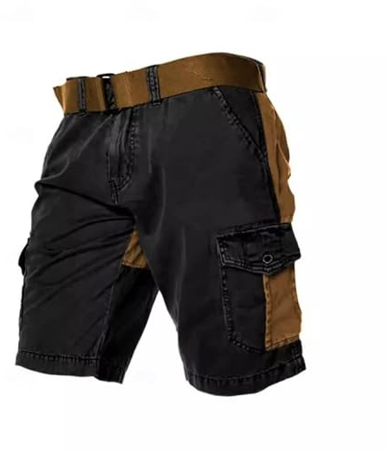 Générique Hommes Cargo Shorts en Coton, Short De Travail Homme Chantier Outdoor Pantalon Court Tactique Slim Fit Grande Taille Short De Randonnée Plage Multi Poches Short Sarouel Fitness
