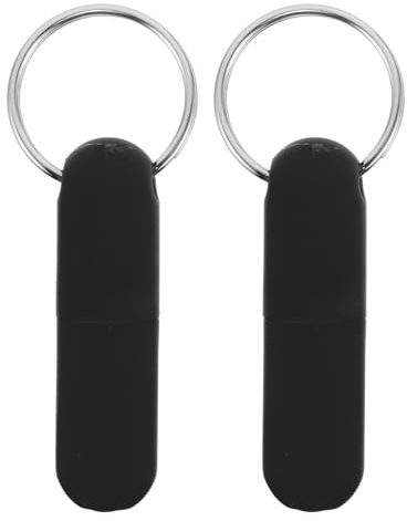 TOVINANNA 2 Pièces Perforatrice Porte-clés pour Cigares en Caoutchouc et Métal Noir, Outil Coupe-cigare Portable Design Élégant pour Déguster les Cigares en Déplacement