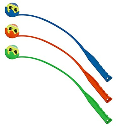 Gigzo Land Dog Ball Launcher Toy - Hands-Free Ball Thrower, Training and Exercise Toy, Indoor and Outdoor Play | Assorted Colours for Dogs