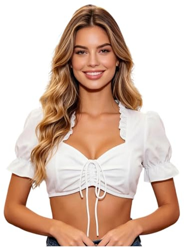 Dirndl Damblus, dirndlblus, vit traditionell blus, vingärmar, dirndlblusar, traditionella dirndlblusar, Oktoberfest kostym, elegant spetsblus, spets, dirndlblus, traditionell blus