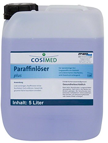 cosiMed Paraffinlöser Plus, Reinigungsmittel, Lösungsmittel für Paraffin, 5 l