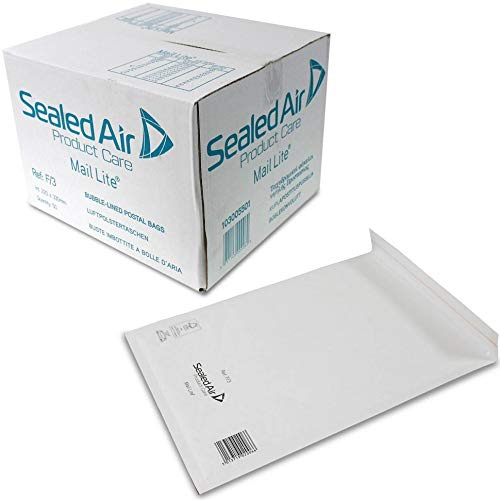 Mail Lite storlek F/3 220 x 330 mm vadderade postväskor (låda med 50) - vit