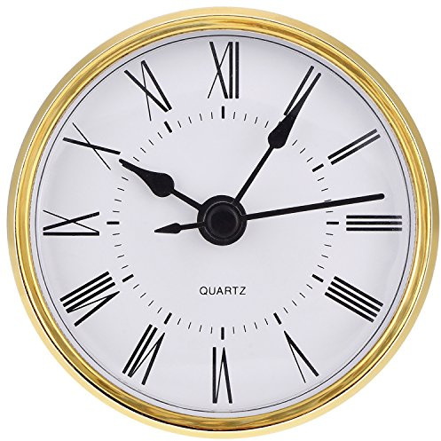 HICARER 2.8 Inch (70 mm) Roman Numeral Quartz Watch Insert with Gold Trim