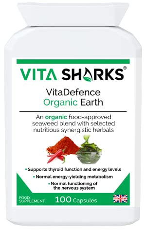 VitaDefence Organic Earth | Alkalising Iodine Rich Vegan, Kosher Formula to Boost Immunity & Energy Levels with Natural Herbal Detoxifying & Cleansing Ingredients