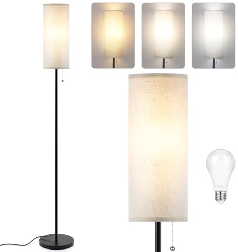 Coucrek Floor Lamp for Living Room, Modern Standing Lamps with 3CCT Bulb