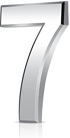 Vicloon Door Numbers, 3 Inches 3D Mailbox Numbers Waterproof, Address Numbers Self Adhesive House Numbers Street Number Stickers for House Mailbox Apartment Hotel Courtyard Cafe Silver(7)