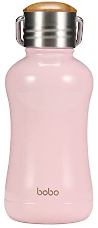 YOHKOH Mini borraccia termica con coperchio in bambù, piccola borraccia termica da 250 ml, per donne e bambini, per bevande calde per 12 ore e freddo per 24 ore, in acciaio inox, a prova di perdite,
