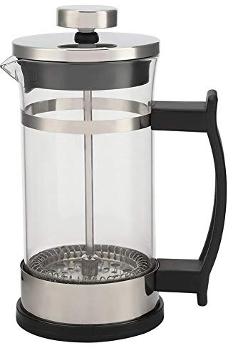Jerliflyer Caffettiera, Caffettiera francese trasparente in vetro in acciaio inossidabile Caffettiera a doppia filtrazione a prova di freddo e calore per caffè, uso cucina