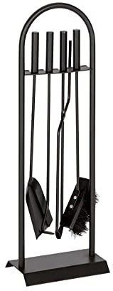 Accesorios chimenea 4 utensilios | Atizador chimenea | Cepillo limpia chimeneas | Pinzas tenaza chimenea | Pala chimenea